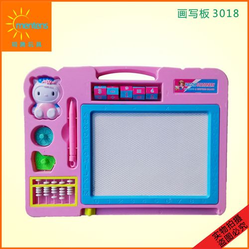 塑料玩具 大號KT-3018兒童畫板 多功能雙面磁性畫寫板  兒童早教玩具批發(fā)原始圖片2