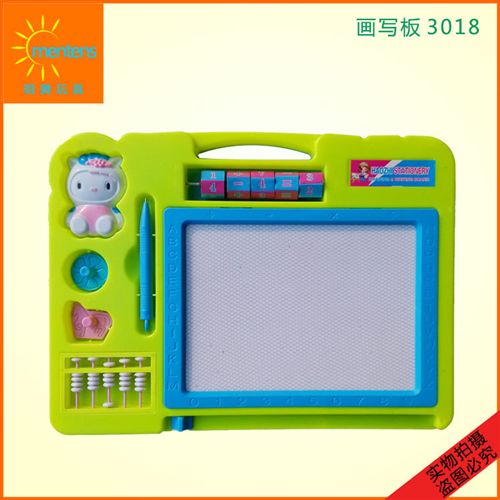 塑料玩具 大號KT-3018兒童畫板 多功能雙面磁性畫寫板  兒童早教玩具批發(fā)原始圖片3