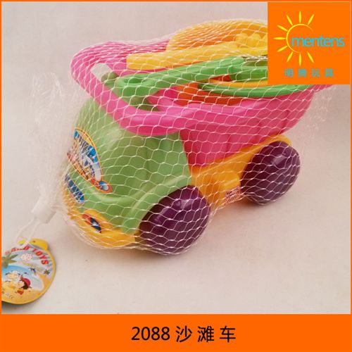 塑料玩具 夏季熱賣產(chǎn)品 塑料決明子沙灘車兒童沙灘玩具套裝可混批發(fā)原始圖片2