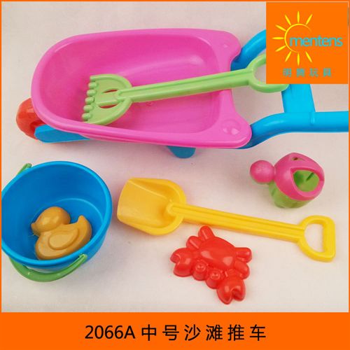 塑料玩具 夏季熱銷產(chǎn)品 塑料沙灘推車寶寶玩沙兒童沙灘玩具套裝可混批發(fā)