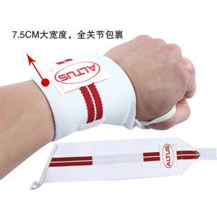 護腕 ALTUS/愛特斯紅白色條紋彈性手腕護帶健身舉重訓練羽毛球網球護腕原始圖片2