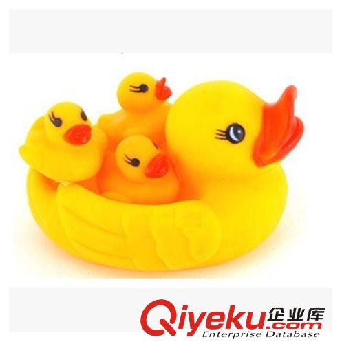 精品推薦 廠家直銷小黃鴨嬰兒戲水洗澡玩具 一大三小洗澡鴨 母子鴨原始圖片2