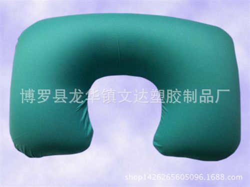 充氣旅行枕 天鵝絨充氣旅行枕 旅行充氣u型枕 植絨護頸枕 旅游飛機枕 靠枕原始圖片3