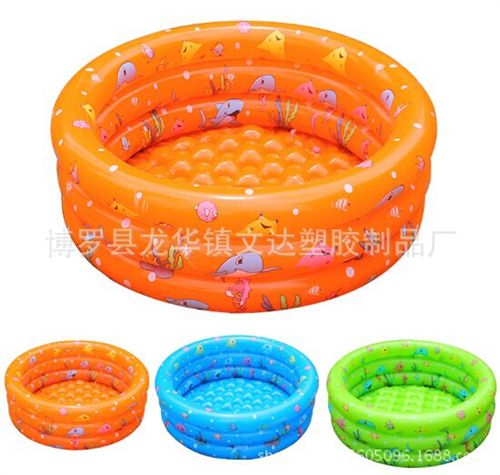 游泳池 大型家庭 成人嬰幼兒充氣三環(huán)印花長(zhǎng)方游泳池 戲水池
