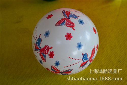 全印球 厂家直销6寸22cm 带花形图案PVC充气玩具小皮球 物美价优可定制