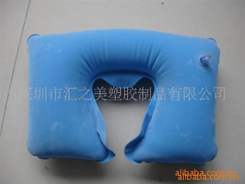 充氣枕頭 廠家直銷 定制 植絨充氣枕頭 頸枕 充氣枕(圖)原始圖片2