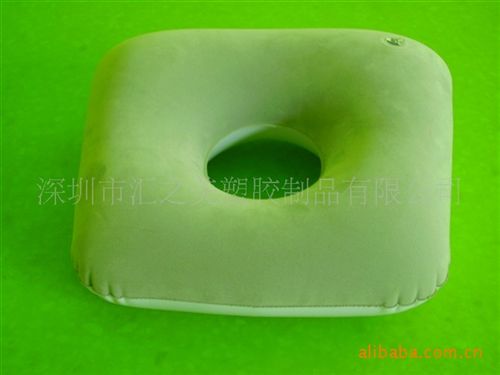 休閑.理療用品 供應充氣玩具 植絨充氣枕頭 頸枕 充氣枕(圖)