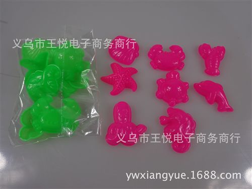 新品展示 廠家直銷兒童沙灘玩具工具  海洋動物沙灘模具6件套原始圖片2