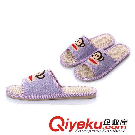 亞麻涼鞋 居家情侶亞麻拖鞋卡通猴子涼拖鞋室內(nèi)防滑原始圖片2