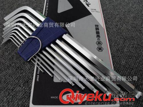日本 EIGHT 內六角 扳手 EIGHT百利扳手 TLS-9 白色鍍鉻1.5-10mm 進口球頭加長內六角扳手原始圖片3