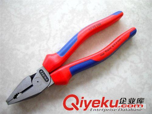 德國 KNIPEX 工具 德國KNIPEX原裝進口8寸鉻釩鋼特厚紅藍膠柄平嘴鉗0202200老虎鉗子