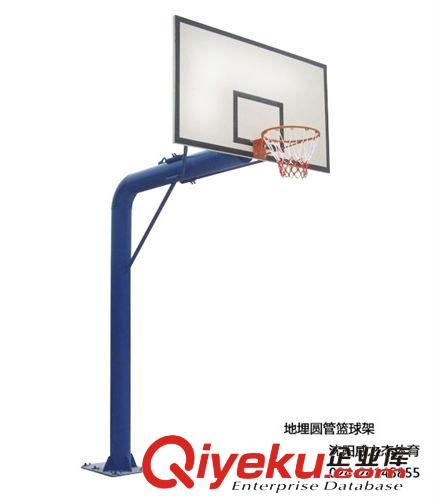 運動場館,場地 威之杰體育-籃球架,地埋圓管籃球架,固定式單臂籃球架原始圖片2