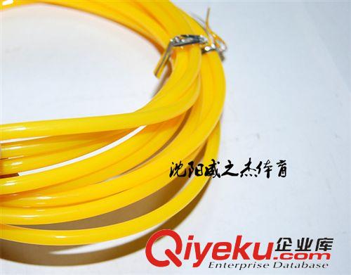 小型健身運動用品 沈陽'jm'專業花樣牛筋跳繩,TPU牛筋,長2.8m,直徑4.5mm,黃色備繩原始圖片2