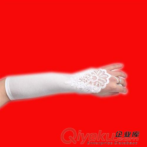 婚慶工具 婚慶用品 白色長款新娘手套結(jié)婚露指釘珠婚紗手套婚紗禮服配飾手