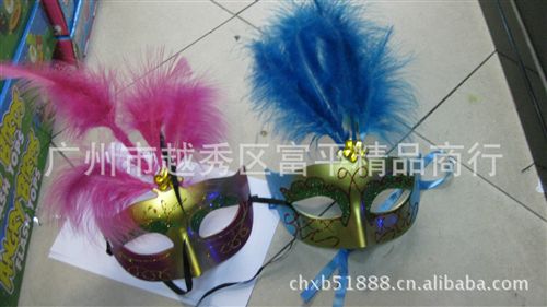 化妝舞會面具 面具羽毛面具電鍍面具EVA面具 雞毛面具塑料面具舞會面具鬼節面具原始圖片2