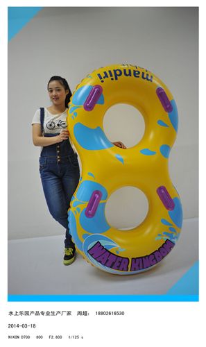 水上樂園系列 廠家直銷專業(yè)設計水上樂園皮筏  雙人劃水圈  雙人皮劃  可印LOGO原始圖片2