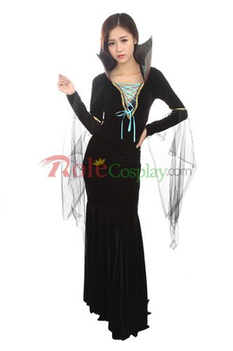 服裝系列 美碼 萬圣節服裝女王裝吸血鬼服裝長裙女巫婆裝酒吧制服派對原始圖片3
