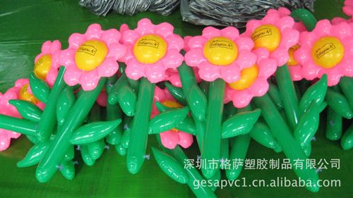 水上玩具， 浮排， 泳圈，動物座圈 廠家供應(yīng)高65CM充氣向陽花  充氣郁金香  充氣花 可加印LOGO原始圖片2