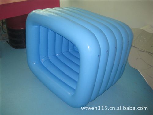 嬰兒用品 水池 脖圈 廣東廠家訂制供應(yīng)PVC充氣方形拉帶水池 兒童游泳池  方形洗澡池