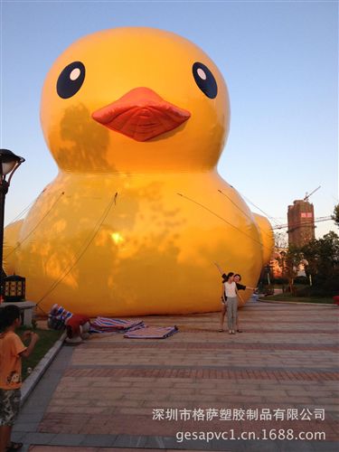 大黃鴨 廣東東莞 廠家訂做充氣卡通鴨/充氣動物/充氣18米大黃鴨