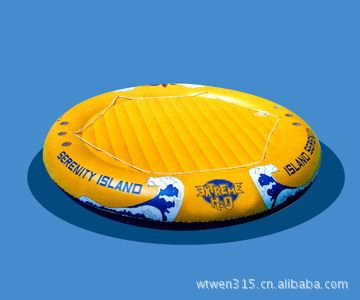 充氣墊子，凳子，坐墊 供應(yīng)6P環(huán)保72英寸圓形浮排  180CM水上空氣床  浮島廠家直供原始圖片2