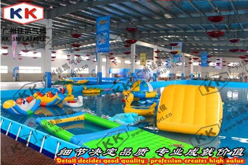 移動泳池 廠家直銷移動水上樂園 大型支架泳池 大象水滑梯 充氣水上沖關原始圖片2