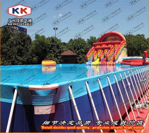 移動泳池 廠家直銷移動水上樂園大型成人支架泳池充氣水滑梯組合充氣水池