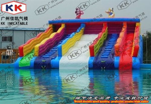 水陸大滑梯 廠家直銷大型支架泳池戶外兒童充氣水池 移動水上樂園充氣水滑梯