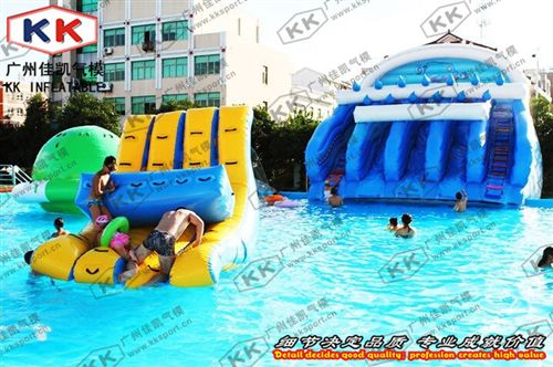 水陸大滑梯 佳凱氣模廠家定制五道滑梯組合充氣水滑梯水上樂園設備充氣水滑梯