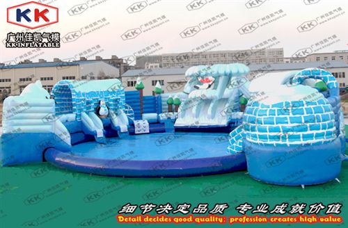 水陸大滑梯 佳凱廠家移動水上樂園 戶外充氣游泳池 冰雪世界大型充氣水滑梯原始圖片3