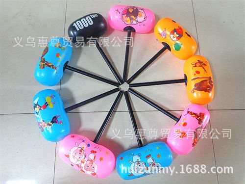 充氣錘子 充氣小號(hào)千噸錘 小號(hào)硬柄捶 多色混圖案  1000噸錘 來圖訂做原始圖片3