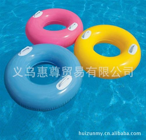 Intex产品 zpintex59258 80cm三色泳圈 水上用品批发 带手柄游泳圈批发