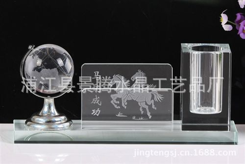 水晶辦公擺件 水晶辦公三件套 商務(wù)饋贈(zèng) znq典禮品擺件 水晶三件套原始圖片2