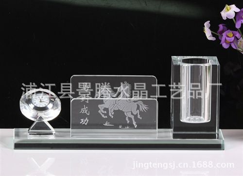 水晶辦公擺件 水晶辦公三件套 商務(wù)饋贈(zèng) znq典禮品擺件 水晶三件套原始圖片3