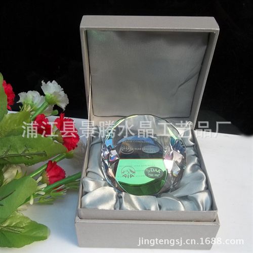 水晶3D激光內雕 定制刻字刻logo鍍彩 gd定制水晶鎮紙精品水晶辦公禮品商務禮品