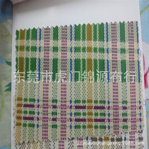 彈力印花 緞紋彩色格子印花面料 130*80彈力直貢 印花面料 緞紋彈力印花布原始圖片3