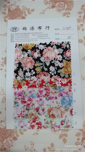 T/C印花布 供應(yīng)精美牡丹花印花面料  全棉印花布 T/C滌棉印花布