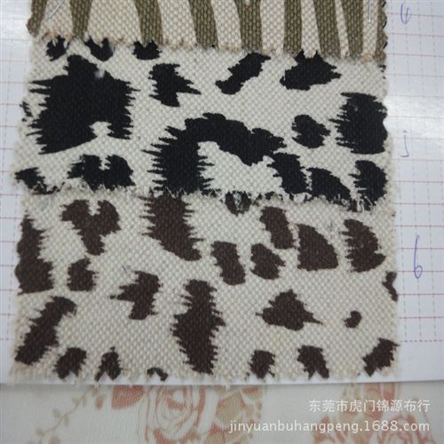 麻布印花 麻布印花布  44*38麻布印豹紋燙金布 印花麻布 J463現(xiàn)貨原始圖片3