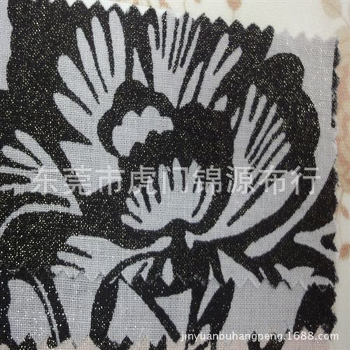 麻布印花 供應印花麻布  麻布印花燙金面料供應各類服裝 手袋 家私麻布面料原始圖片3