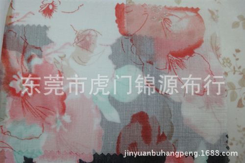 真絲麻印花面料 虎門(mén)錦源布行供應(yīng)雪紡真絲印花布 精美花卉活性印花布（圖）原始圖片3