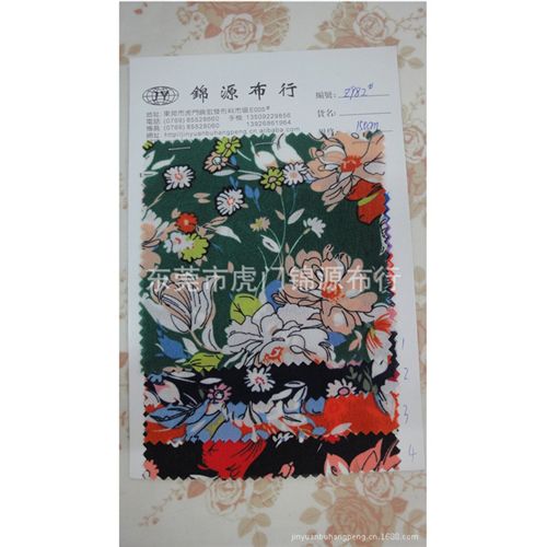 真絲麻印花面料 真絲印花布 滌棉印花布 歐式風(fēng)格印花布連衣裙布料