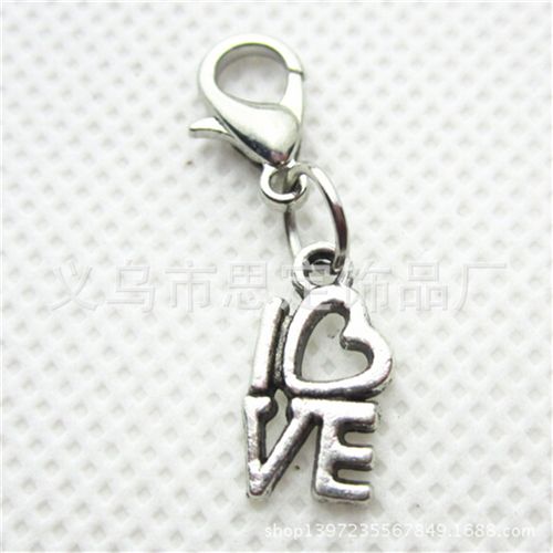 配龍蝦扣小配件 diy飾品配件 龍蝦扣小吊墜 LOVE小掛件 pendant charm
