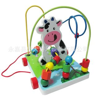 過家家玩具/小玩具 大號繞珠 木制玩具 美羊羊繞珠拖線 智力繞珠 拖拉益智玩具原始圖片2