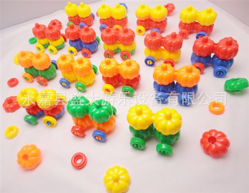 桌面玩具/積木 水果車 桌面拼插 塑料積木 兒童 幼兒園早教益智玩具