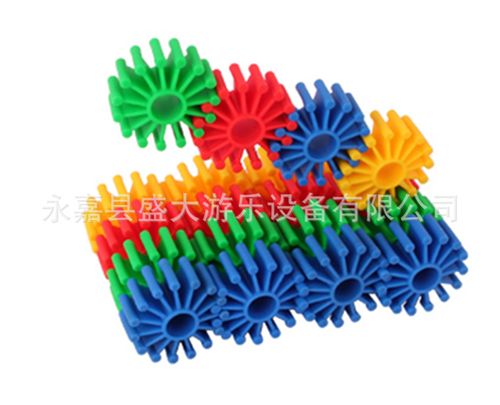 桌面玩具/積木 批發(fā)塑料積木運轉(zhuǎn)齒輪積木花球塑料積木 花輪拼插 益智玩具幼兒園原始圖片3