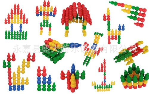 桌面玩具/積木 葫蘆 桌面拼插 塑料積木 兒童 幼兒園早教益智玩具原始圖片2