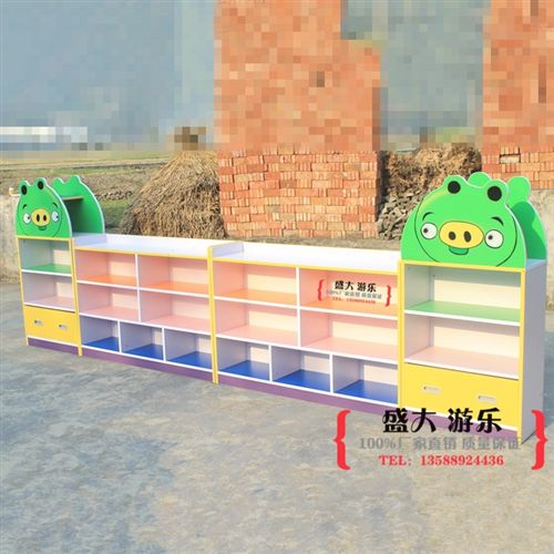 幼兒園家具/教具 新款玩具柜 米奇玩具柜米老鼠幼兒園家具防火板玩具柜組合柜柜子