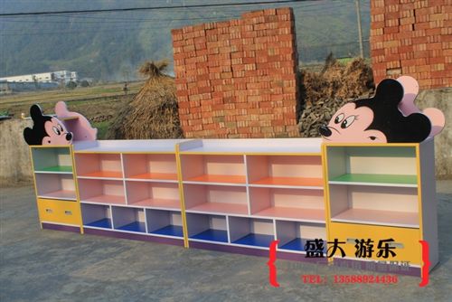 幼兒園家具/教具 新款玩具柜 米奇玩具柜米老鼠幼兒園家具防火板玩具柜組合柜柜子原始圖片2