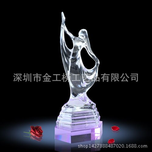 水晶獎杯系列 gd獎杯水晶定制獎牌創意舞蹈比賽{zj0}獎品免費刻字現貨zp促銷