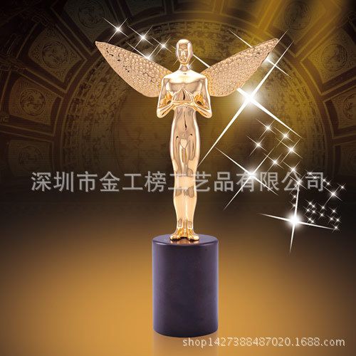 金屬奧斯卡獎杯系列 【廠家直銷】金屬獎杯/小飛人奧斯卡獎杯/工藝品擺件/可來圖定制原始圖片3